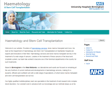Tablet Screenshot of haematology-heartlands.nhs.uk